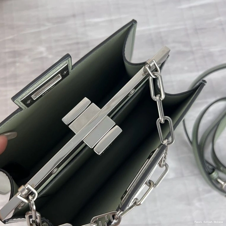Affordable Green Fendi In Mini Peekaboo Leather Cut Bag Calf 0818